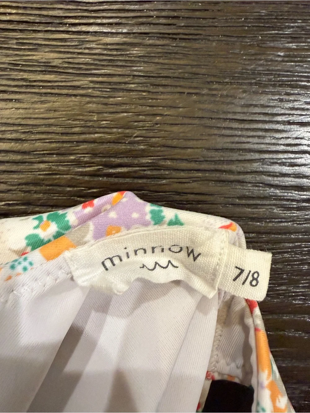 Girls Floral One-Piece Swimsuit - White with Pink & Orange Flowers